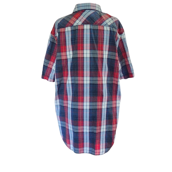 Vans Off The Wall Men's Plaid Shirt - Red and Blue Skater Casual - Picture 3 of 7